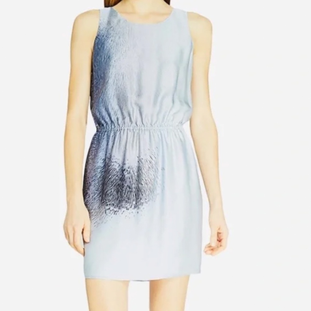 Blue Halston Heritage Silk Mini Dress